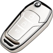 Key Fob Cover Soft TPU Full Protection Key Shell Key Compati Color: White
