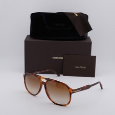 New Tom Ford FT0753 53F Blonde Havana/Gradient Brown 62-14-140 Sunglasses