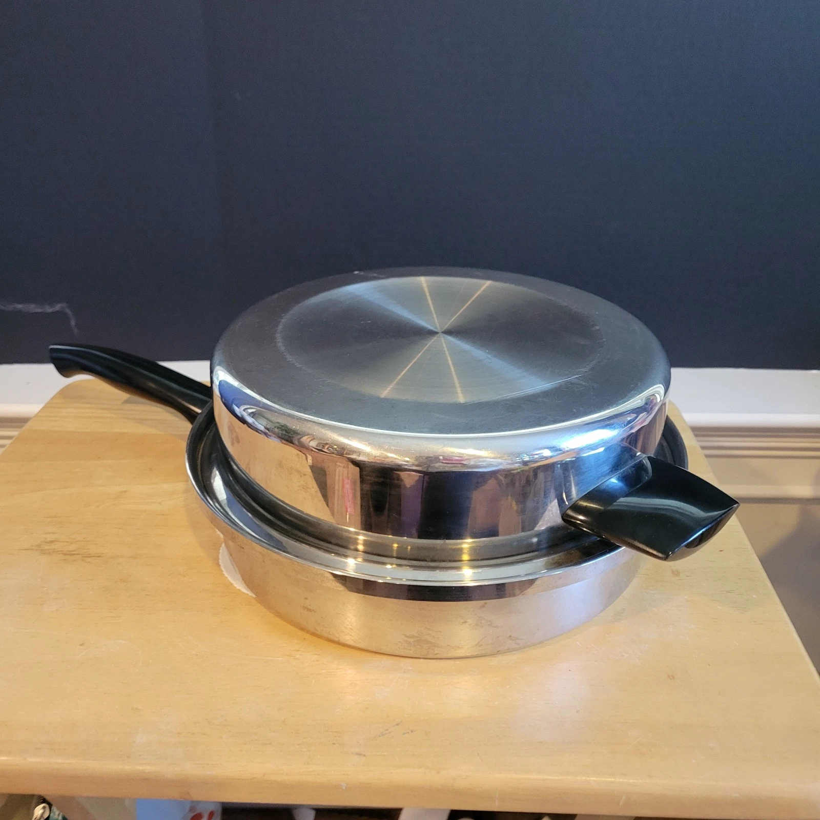Kitchen Craft 4 Ply Special Alloy Stainless Skillet Egg Poacher & Dome Lid USA