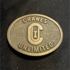 Cranes Unlimited Bronze Metal Men's Belt Buckle Oval Occupational