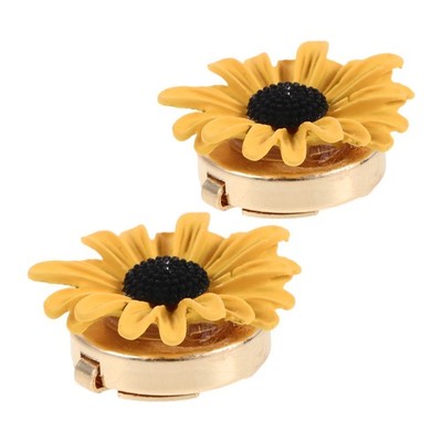 2 Pcs Sunflower Shirt Jewelry Button Cover Women for Mens Suit