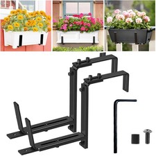 Pack of 2 Trough Plant Pot Hanging Hooks Rail Balcony Planter Holder Brackets e