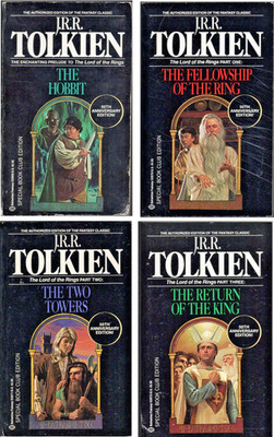 Lord of the Rings 50th Anniversary Book Club Edition Tolkien Hobbit Set of 4 