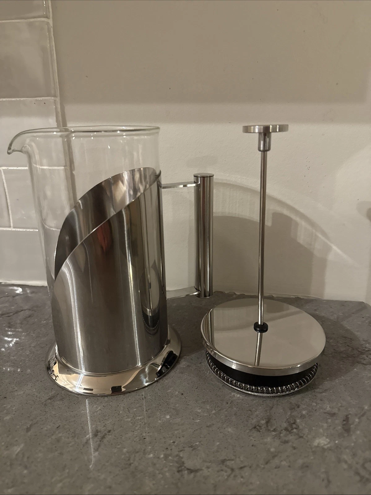 Cafe Du Chateau Stainless Steel French Press Coffee Maker 34 oz New Open Box