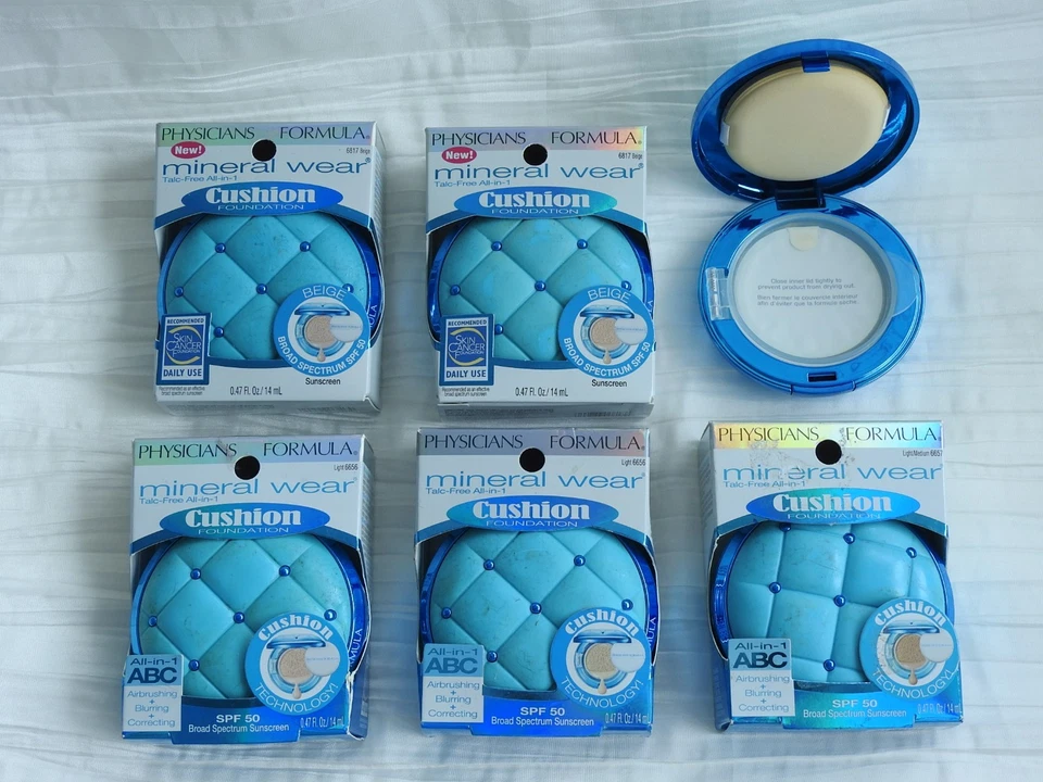 LOT 6 Physicians Formula MINERAL WEAR Cushion FOUNDATION 6656 6657 6817 New NIB - Image 2 of 4