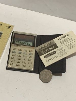 VINTAGE SHARP Solar Power LCD Sammlerstück RECHNER 1960-1978 + BOX