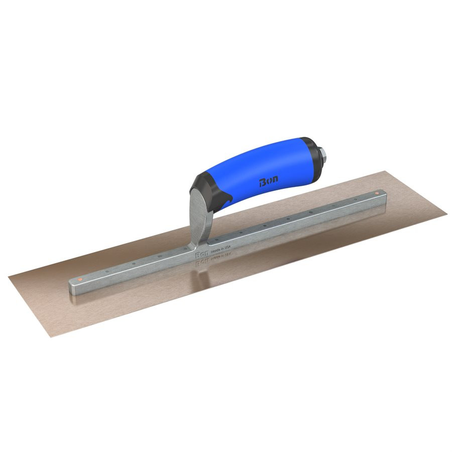 Bon Steel City Golden Stainless Steel Trowel - Square End 14x5 - Comfort Handle