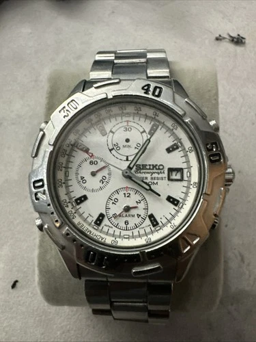 Seiko 7T32 Chronograph Quartz Watch 42mm Ref 7T32-7050 Vintage Japan