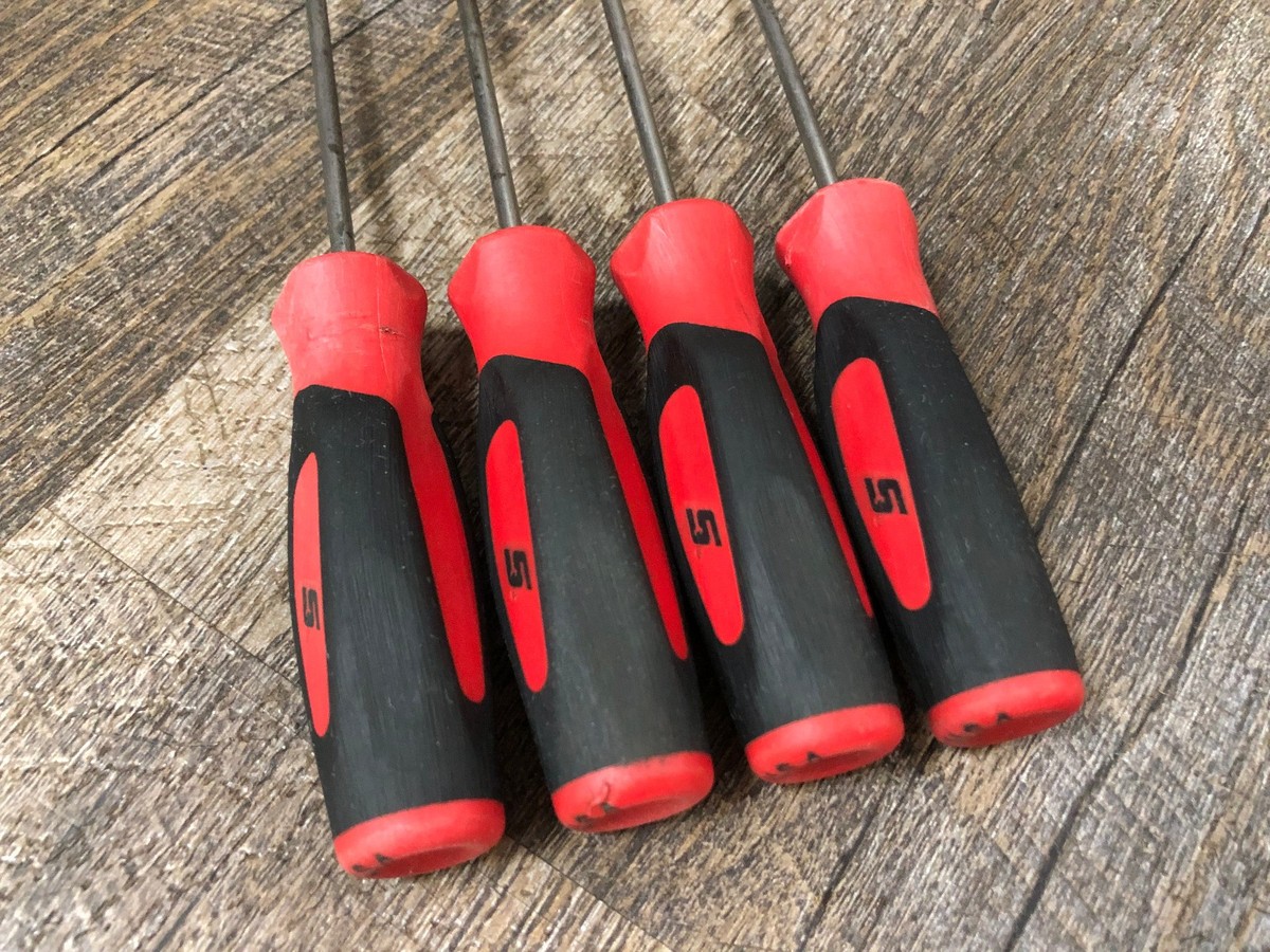 Snap-on 4pc Red Soft Grip Mini Pick Set SGASA204CR for sale