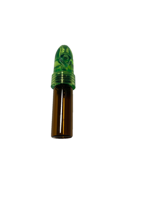 Plastic & Glass Amber Bullet Tobacco Snuffs | Medium | Green