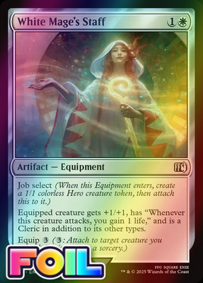 x1 White Mage's Staff FOIL FIN Final Fantasy MTG 42 M/NM 1x