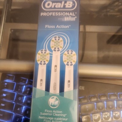 Oral-B Professional Brush Heads Floss Action 3 Pack Braun Replacement Fits Most