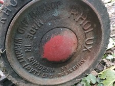 Push Lawn Mower Manual Grass Sweeper Adjustable Cutting Heights, Red