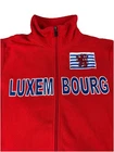 Vtg KAPPA Luxembourg Jacket Mens Large Red Fleece Full Zip Embroidered