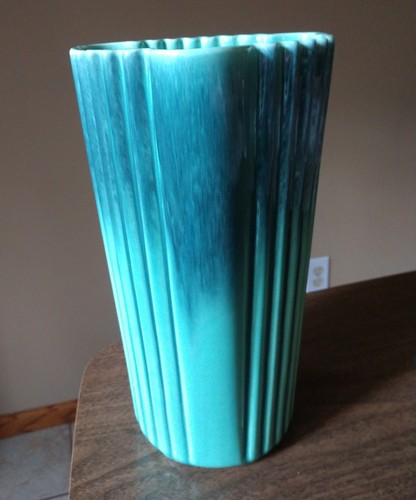 Vintage Royal Haeger Art Pottery Turquoise Drip Vase 12” Mid Century Modern#1753