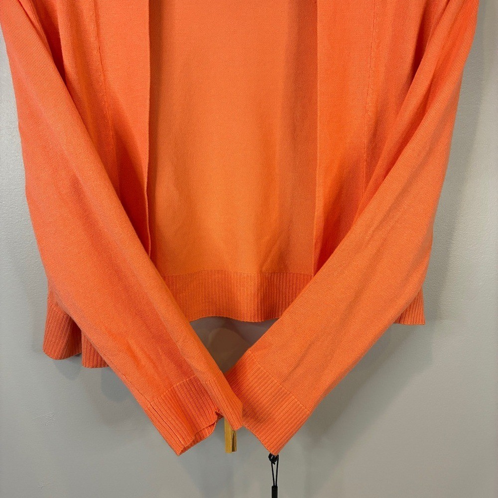 Calvin Klein Orange Open-Front Cropped Cardigan — NWT, Size Large thumbnail 5