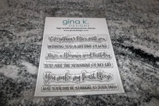 Gina K Designs "Wealth of Wishes"  Poly Stamp Set of  6 New