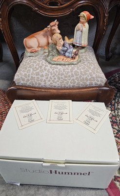 Studio Hummel Nativity Goebel SLEEPING SHEPHERD, PEASANT GIRL w/BASKET & OX