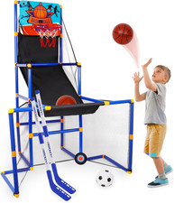Kids Basketball Hoop Arcade Game with 4 Balls and Infrared Scoring Indicator, Ba