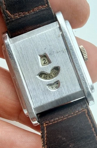 RARE 1920's ROLEX MARCONI JUMP HOUR MANUAL WIND MEN'S WATCH TANK SHAPE RUNS