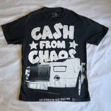 Dissizit "Cash From Chaos" 2008 Rare Men's LG Black Graphic T-Shirt USA Made Tee