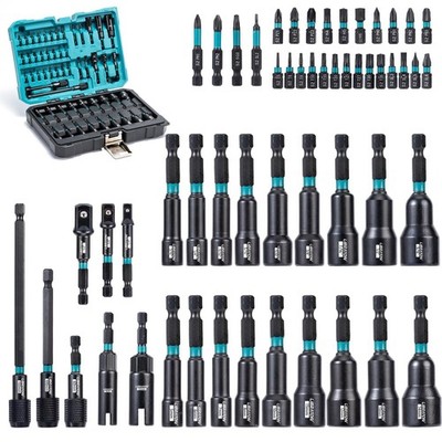54PCS Magnetic Nut Driver Set - Impact Drill Bits, Socket Adapters, Quick-Releas