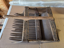 Antique Cranberry Picker Scoop, wooden frame, tin spines, Probably 100 years old