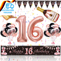16. Geburtstag MäDchen Deko, Magiccute Geburtstagsdeko MäDchen Frauen Lange Happ