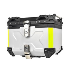 45 litros moto aluminio top case top box aleación aluminio 100% NUEVO plata