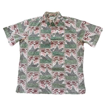 Dietrich Varez Reyn Spooner Shirt Mens XL White Hawaiian Popover Navy Ship