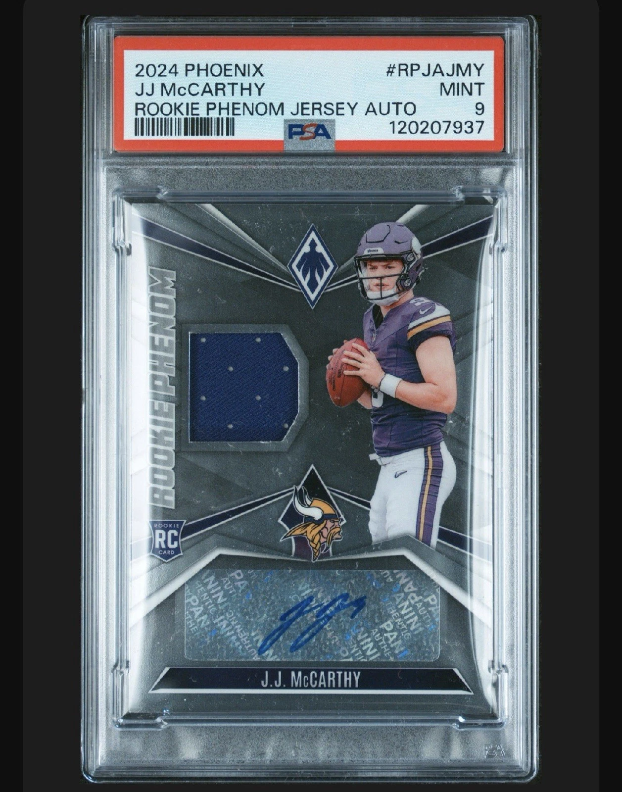 JJ McCarthy Panini Phoenix Rookie Phenoms Jersey Autographs #RPJAJMY Base