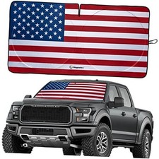 American Flag Windshield Sun Shade, High-Resolution X-Large USA Original Flag
