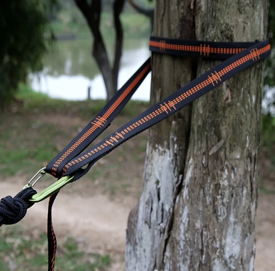 200cm 2x Hammock Strap Outdoor Camping Tree Strap Load Bearing Rope Extension AU - Image 4 of 4