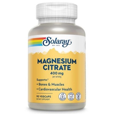 10/28 SOLARAY Magnesium Citrate 400mg - Magnesium Supplement - Bone Health, Musc