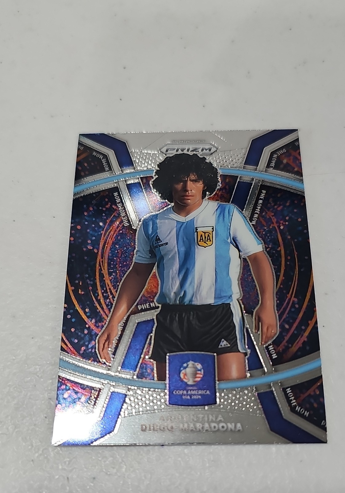 Diego Maradona #37 Soccer Cards 2024 Panini Prizm Copa America Phenomenon trading card — raw and PSA graded price guide