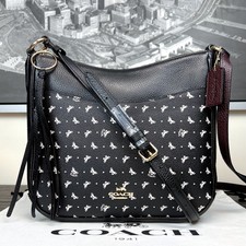 coach chaise pansy print leather crossbody