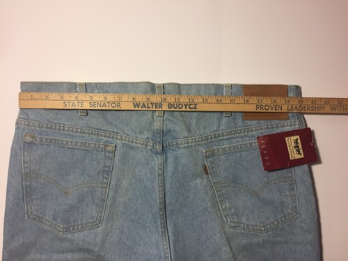 Pantalones de mezclilla vintage 1987 Two Horse Brand 549 Levis para hombre 42x32 DEADSTOCK cuero nuevos con etiquetas - Imagen 20 de 24