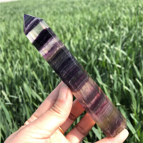 0.41LB Natural Rainbow Fluorite Obelisk Quartz Crystal Wand gift XA5961-05-A - Picture 17 of 18
