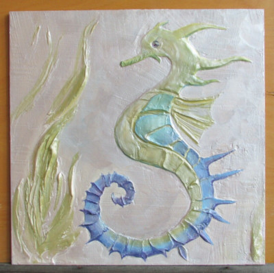 Sea  Horse Artistic tile Art dekor 3D Painting pool Autors work used tm. Alpina