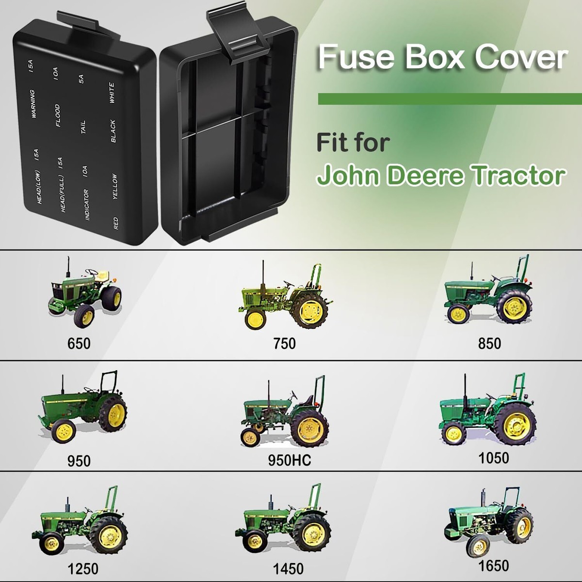 CH16072 Fuse Box Cover for John-Deere 650 750 850 950 1050 1450 1250 1650 900HC CH16072 Fuse Box Cover for John-Deere 650 750 850 950 1050 1450 1250 1650 900HC
