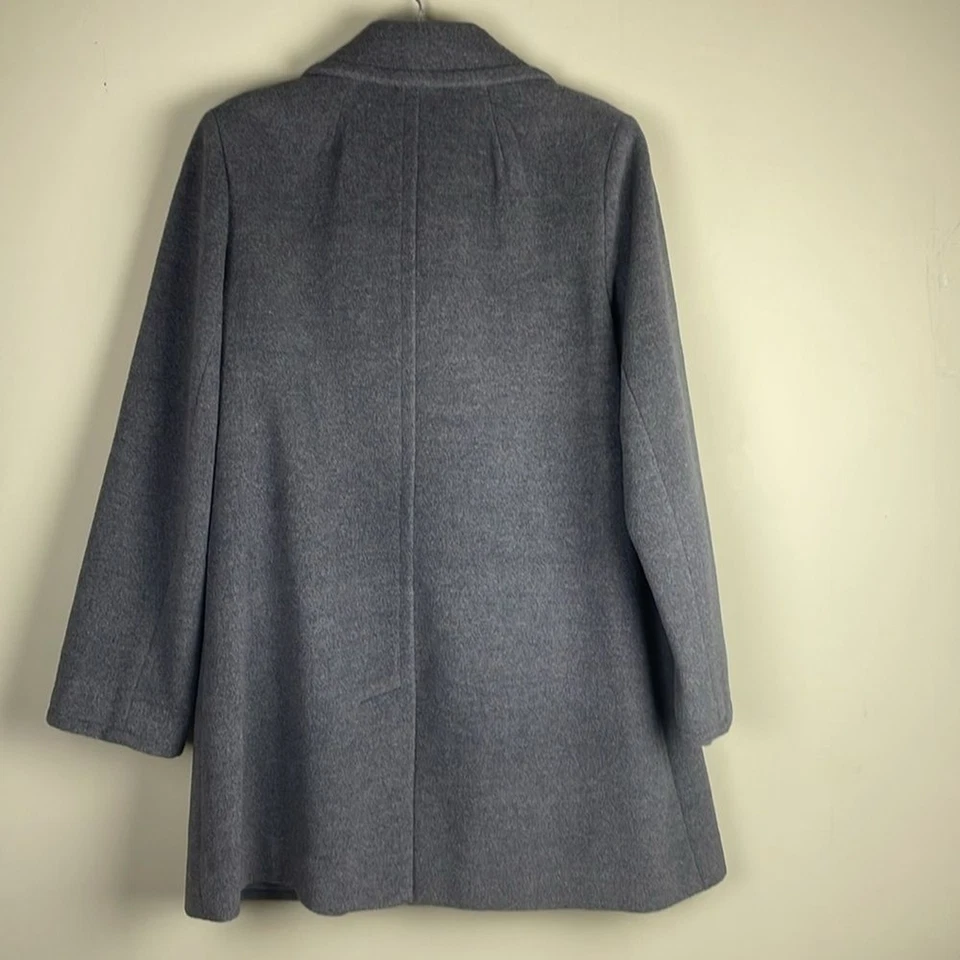 Chaqueta Talbots Vintage Angora Mezcla Lana Gris Botón Frontal Muesca Cuello Talla 14 Foto 2 de 4