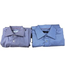 Eton Mens Dress Shirts 16 41 Striped Cotton Spread Collar Business Work Lot Of 2
