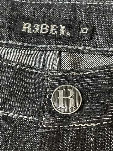 Rebel Jeans Girls Youth 10 Black with Metallic Undertones NWT - Picture 9 of 11