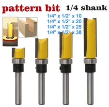 1/4 Shank Top Bearing Woodworking Milling Cutter Bearing Flush Trim Router Bit