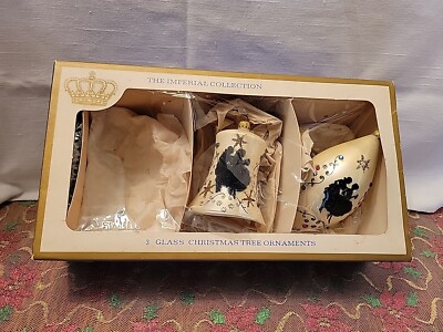 Sears Imperial Collection West Germany 2 Glass Ornaments Large 3.5'' 