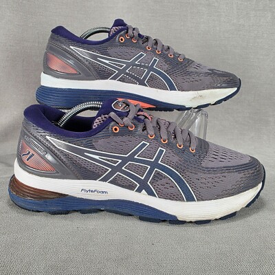 Asics Gel Nimbus 21 Running Shoe Women Size US 8 Gray 1012A156