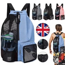 Swim Bag Mesh Drawstring Backpack W/ Wet Pocket For Swimming Gym, Workout Gear`