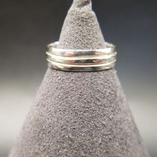 Border Double Line 925 Silver Vintage Band Ring Silver Line Cut Eternity