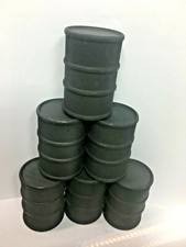 G SCALE OIL DRUMS RAILROAD CARCOAL GRAY 1/24...
