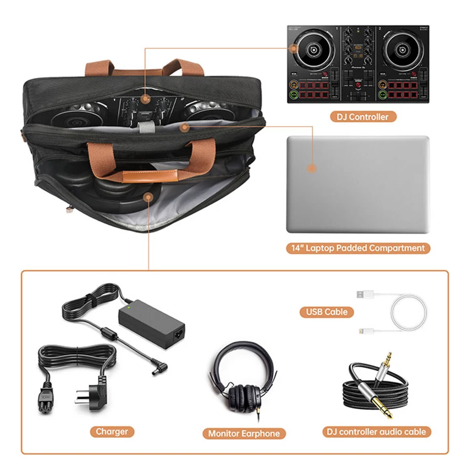 Controller Case Bag For Pioneer DJ DDJ-FLX6/REV1 DDJ-200/800 Numark Party Mix II - Image 3 of 4